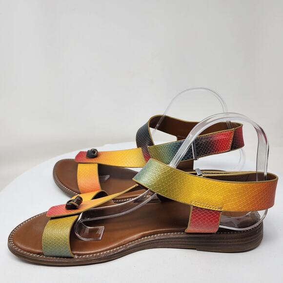 Franco Sarto Glenni Sandals Women 9.5M Multicolor Snake Faux Leather Open Toe - Picture 6 of 10